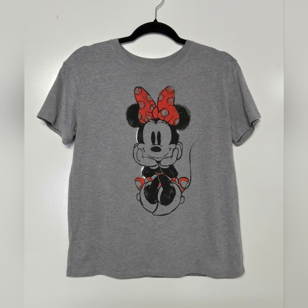 Disney Minnie Mouse Gray Tee T-Shirt Sz S